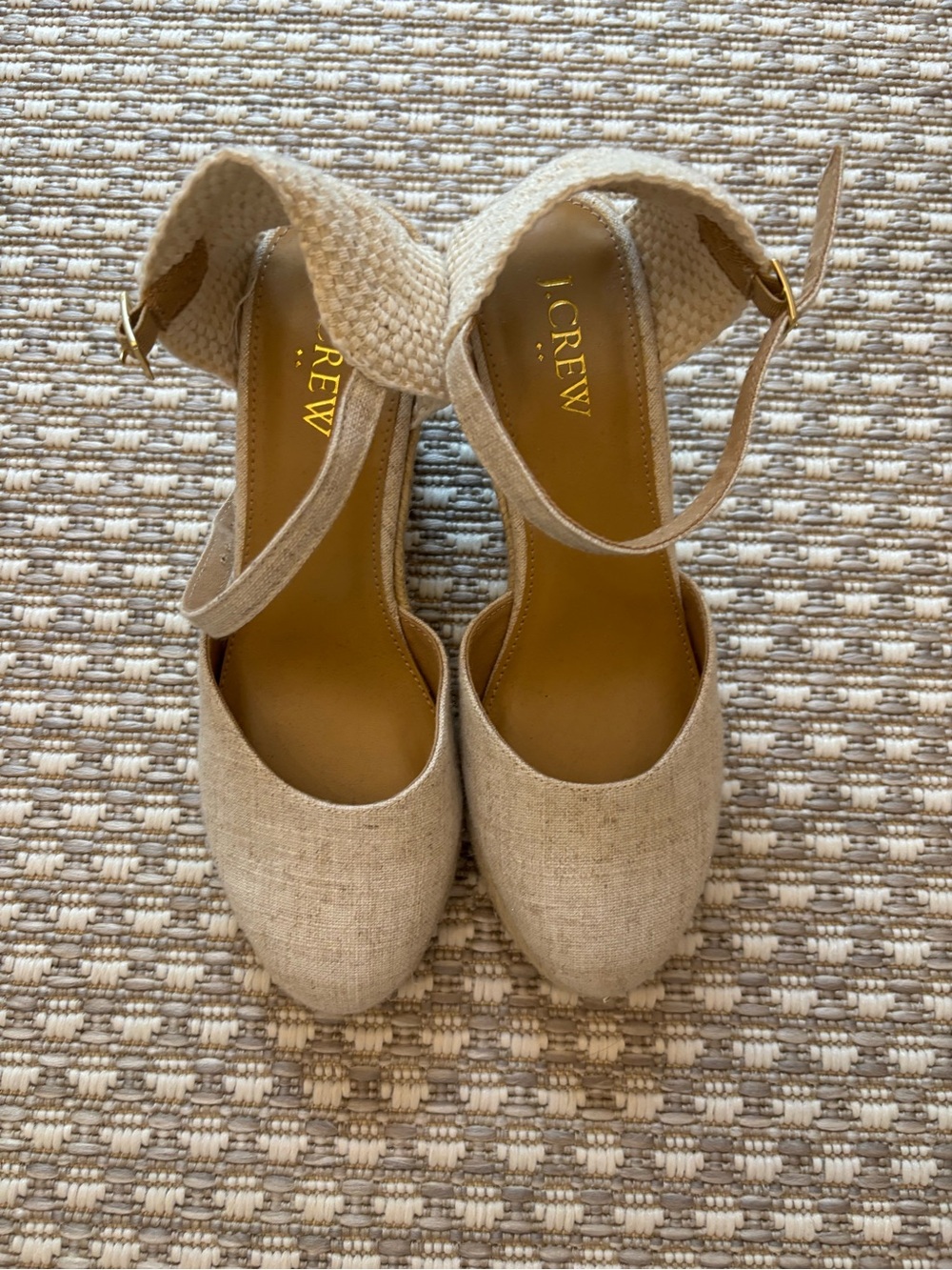 J. Crew Beige Espadrille Wedge Sandals with Ankle Strap - Picture 2 of 3